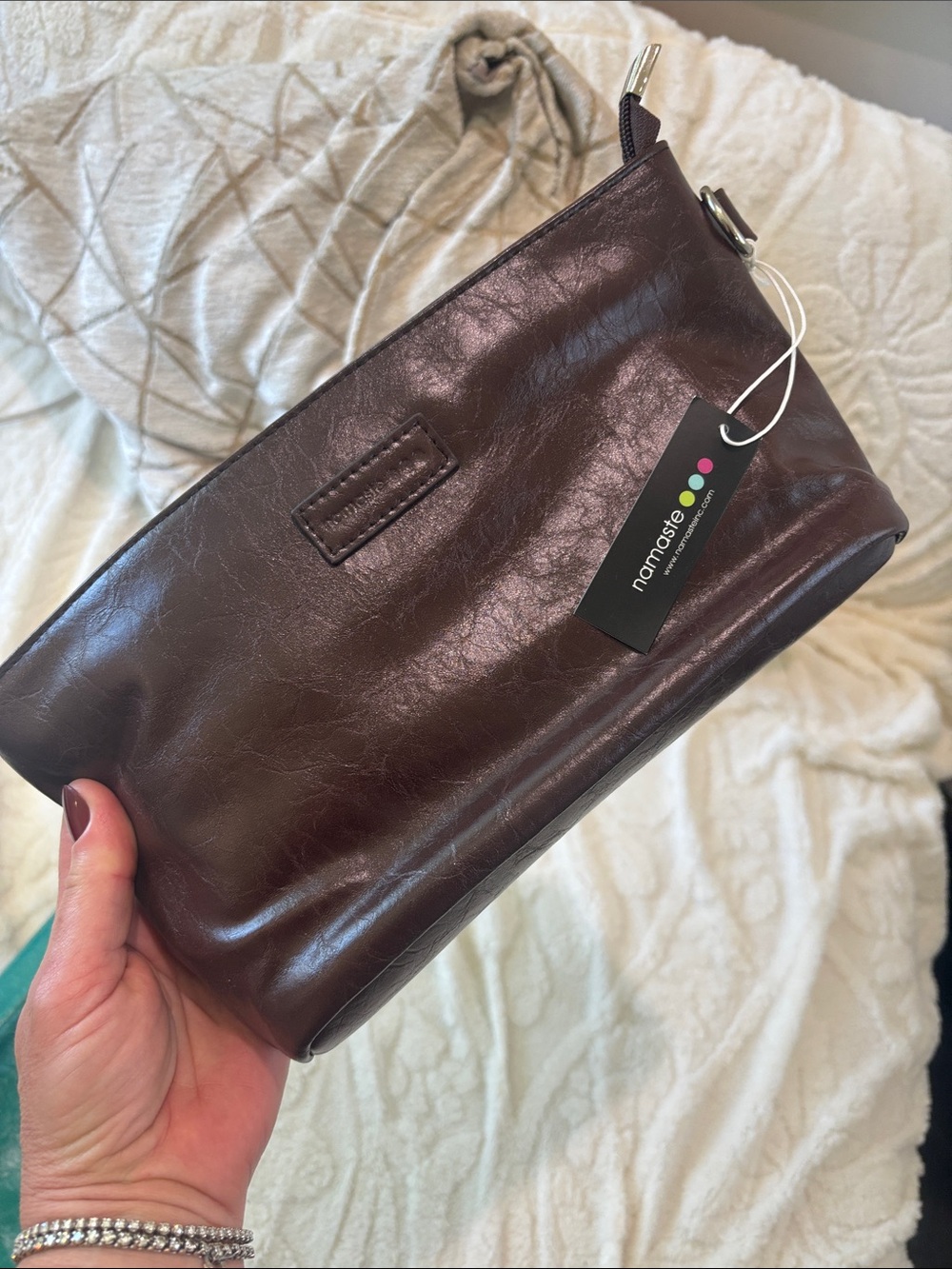 NWT Namaste Clutch 11x6 Brown